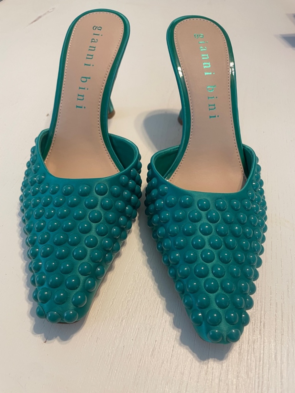 New Gianni Bini Studded Mule Heels size 7.5 - Picture 2 of 9